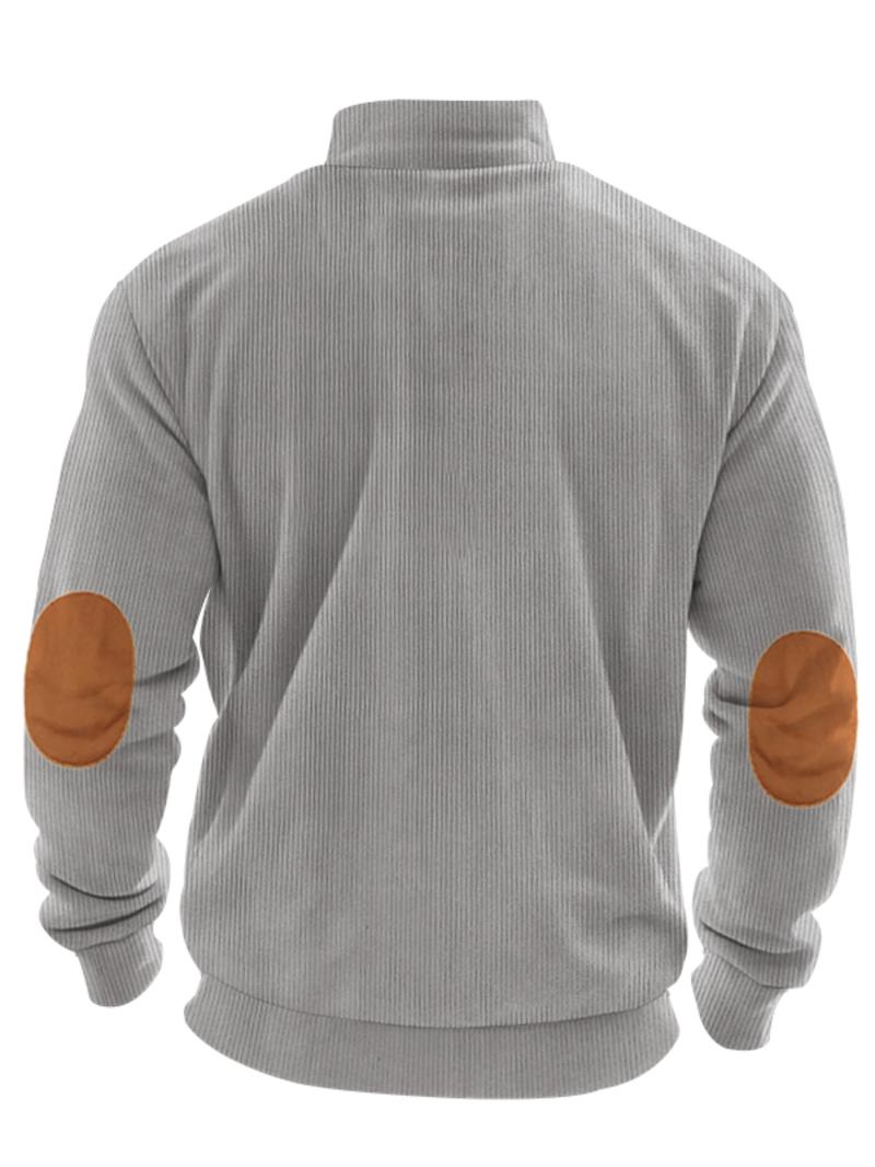 Men's Colorblock Patchwork Half Zip Sweatshirt, Regular Fit Casual Retro Long Sleeve Collared Pullover for Spring & Fall, Fashion Men's Top for Daily Wear, Hoodie