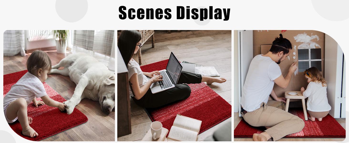 Indoor Door Mat, 36x24 Non-Slip Absorbent Dirt Trapper, Low-Washable Inside Entrance Front Mat, Sturdy Soft Doormats for Entryway, Burgundy Indoor Door Mat, 36x24 Non-Slip Absorbent Dirt Trapper, Low-Washable Inside Entrance Front Mat, Sturdy Soft Doormats for Entryway, Burgundy