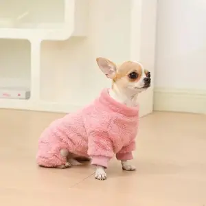 Warm Flannel Four Leg Dog Jumpsuit Winter Pet Coat Soft Outfit For Small Medium Dogs Chihuahua Yorkie Bichon