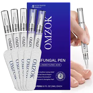 Extra Strength Toenail Fungus Treatment Pen 5PCS, 25% Undecylenic Acid with Tea Tree Oil, Jojoba Oil, Aloe, Repairs Damaged Discolored Nails