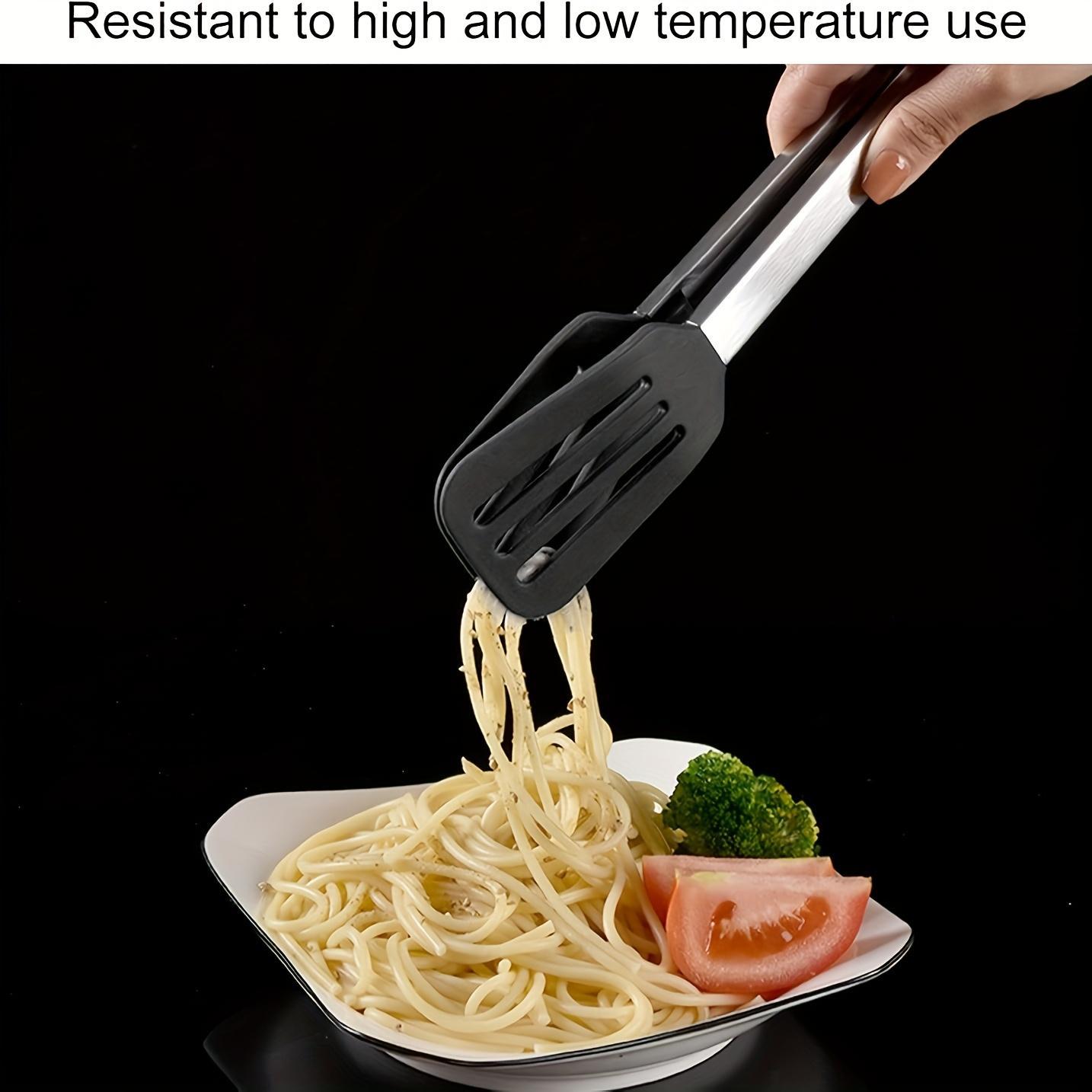 Stainless Steel Kitchen Tongs - Heavy Duty Cooking Tongs for BBQ, Grilling | Non-Slip Ergonomic Handle, Dishwasher Safe Utensils for Salad, Pasta, Hot Food Stainless Steel Food Tongs, Bread Serving Tongs