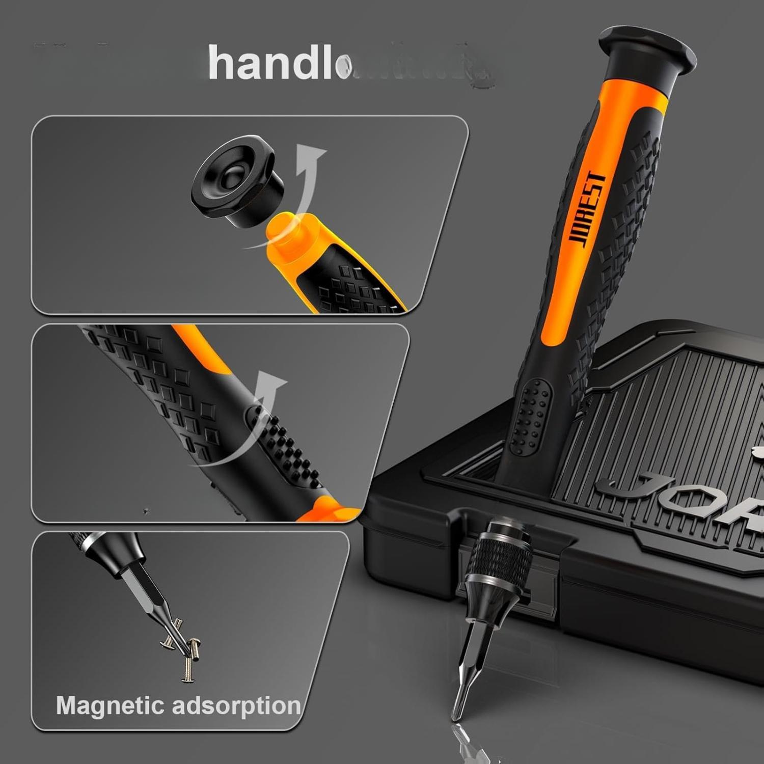 S2 Steel 38Pcs Small Precision Screwdrivers Set with Torx, T5, T6, T8 for Mac, PC, Laptop, iPhone, PS4, PS5, Xbox, Switch - Mini Repair Tool Kit