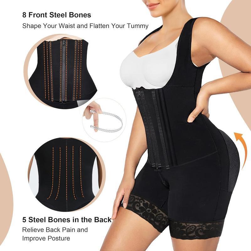 Faja Colombiana For Women Tummy Control Butt Lifting Bodysuit Double Compression Waist Trainer Zipper Crotch Elegant Christmas Shapewear Romper Casual Corset Elegance Everyday Style faja  waist  trainer  full  body fajas