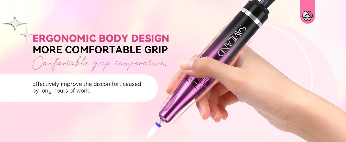 BeautyDAO SAVILAND Electric Nail Drill: Portable 40000RPM nail filter Electric Nail Manicure Pedicure 13 acrylic nail drill Fake nail gel Nail Dip Nail Artificial nail home salon, gradient color, gift You deserve it
