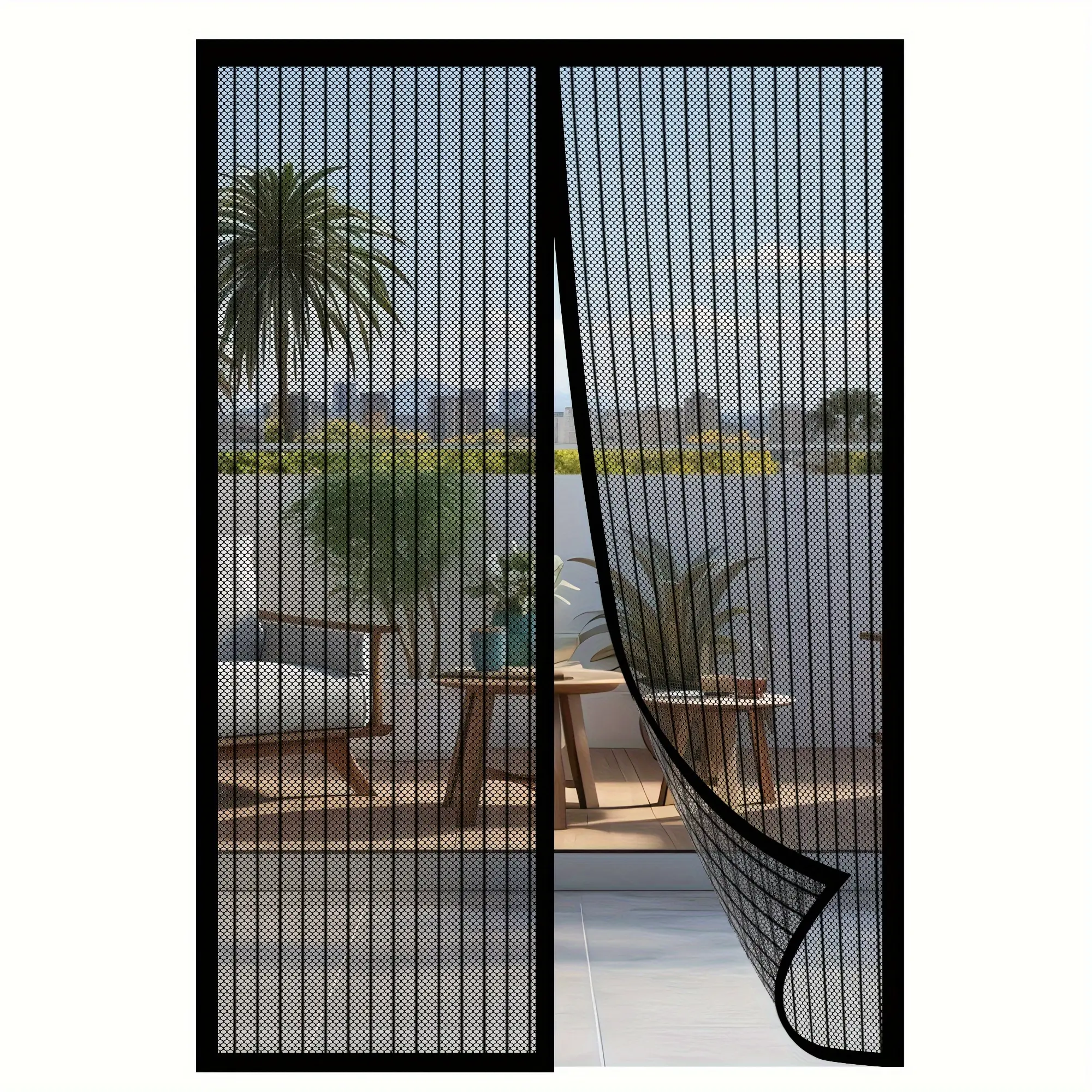Heavy duty magnetic screen door - self sealing, hands-free mesh insect proof, suitable for pets and children, can be installed with magnetic strips, durable nylon material, bohemian style, hand wash only, insect proof isolation door | mesh partition door