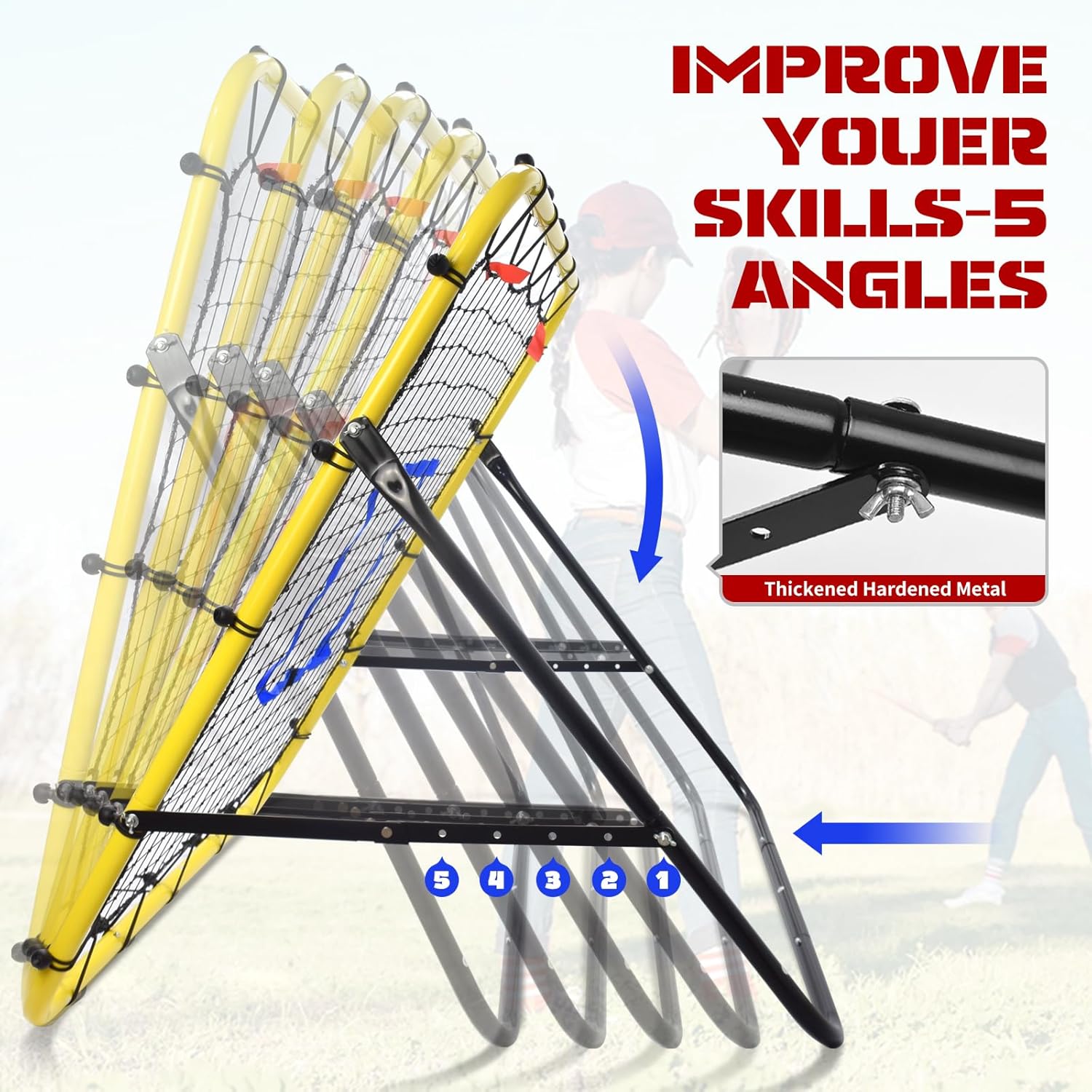 Baseball and Softball Rebounder Net,Baseball Pitching Net with Pitching Target,Multi-Angle Bounce  Net for Volleyball Rebounder, Soccer Rebounder