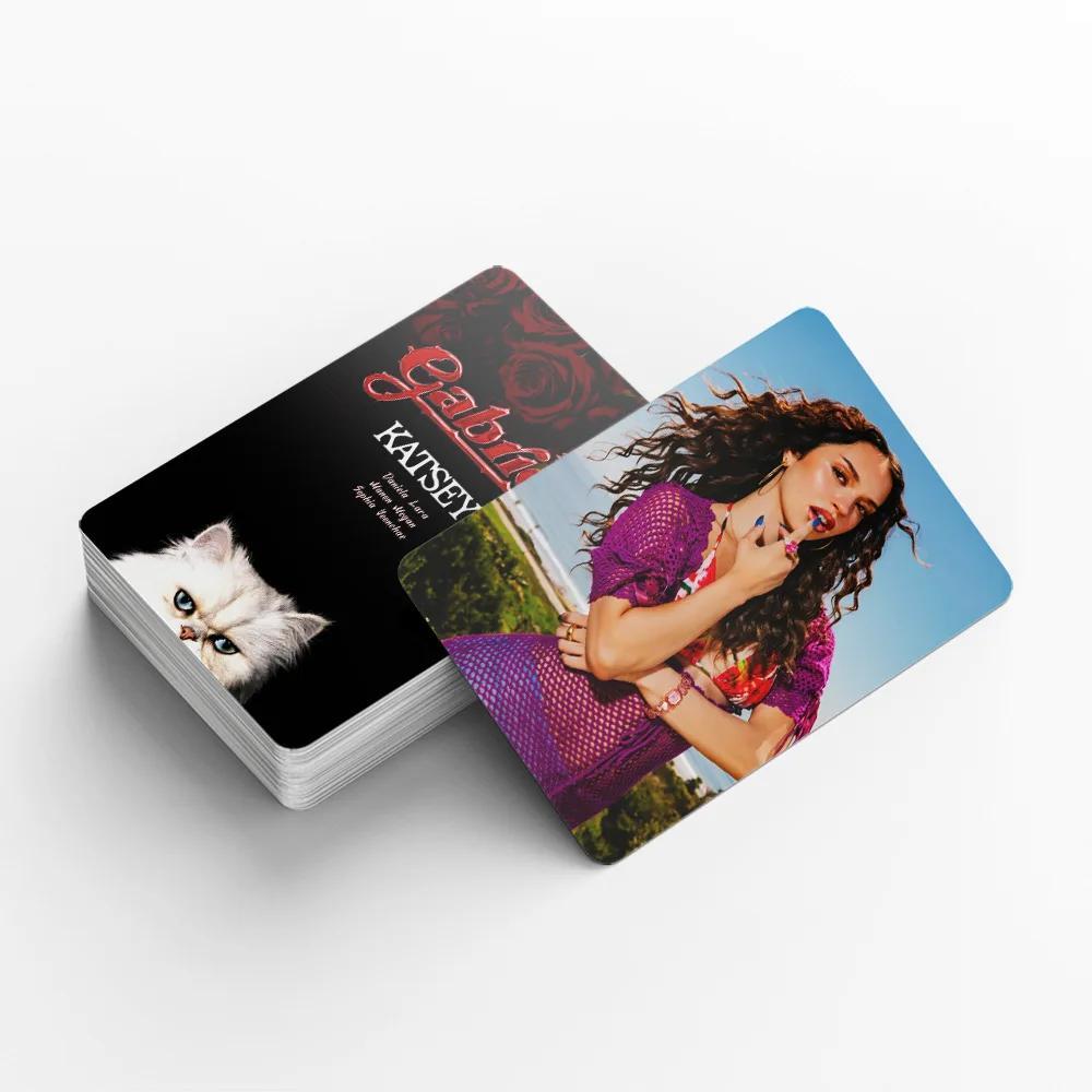 92Pcs/Set Kpop Idol KATSEYE Album Gabriela Lomo Cards LARA DANIELA HD Printd Photocards Stickers MANON MEGAN YOONCHAE Fans Gift