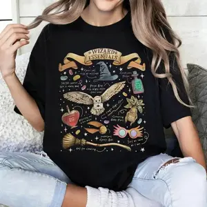 Wizard Essentials Shirt For Fans Of The Wizarding World Halloween Fall Season TShirt Ideal Gift For Book Enthusiasts