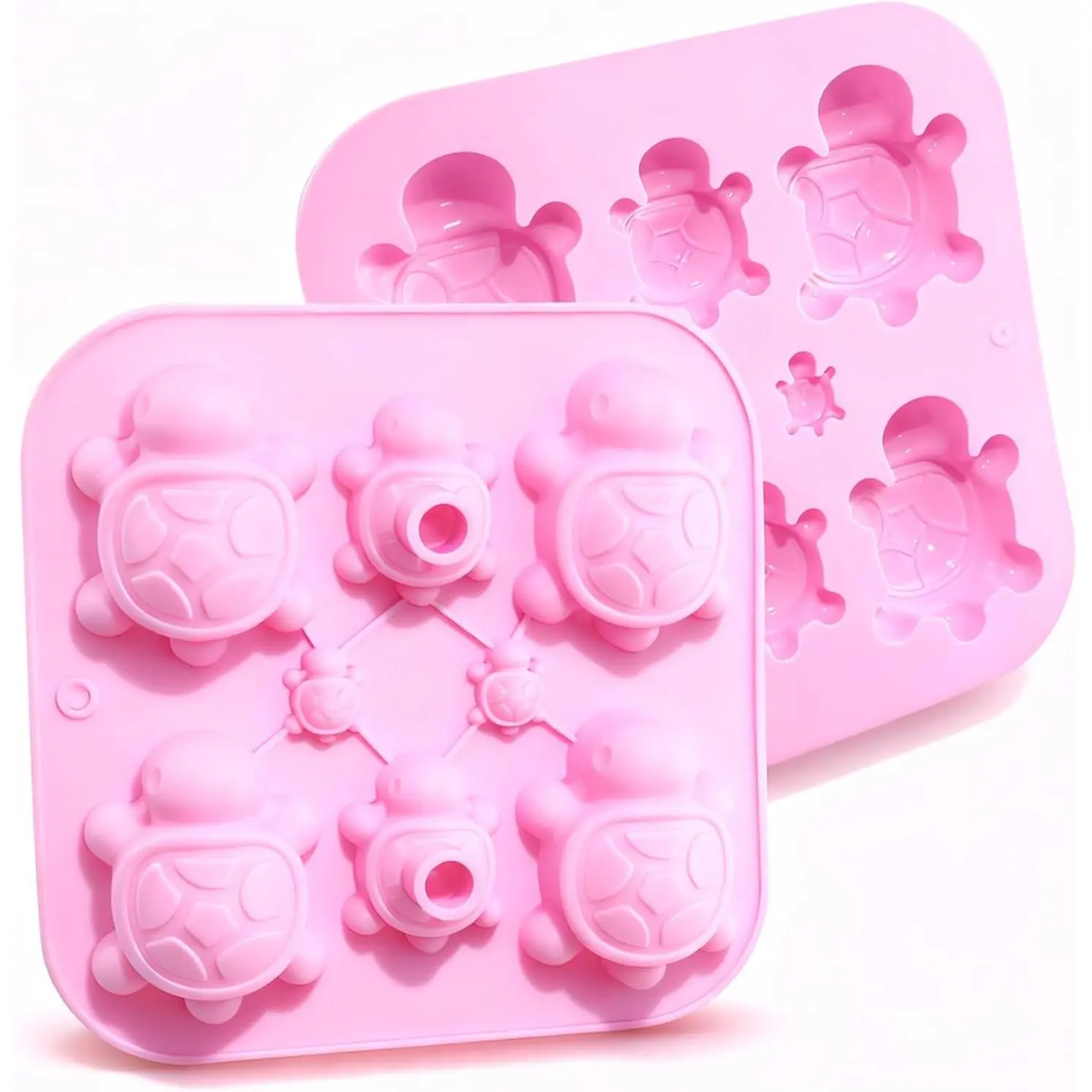 2-Count Synthetic Turtle Mold Set - 16-Cavity Underwater Mold Making Kit for DIY Baking, Soap, Fondant & Jelly, Cake Decoration & Party Decor