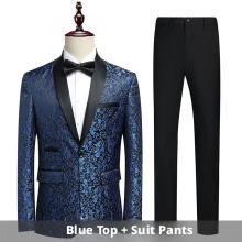 Men's Slim Fit Groom Tuxedo Suit  Korean Style Wedding Blazer & Pants Set, Business Casual Plaid Suit