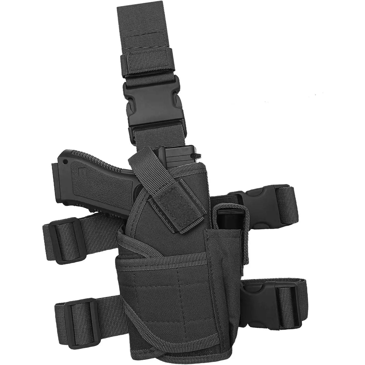 Drop Leg Holster Tactical Thigh Gun Holster Right Hand Adjustable| Tactical Universal Pistol Holster Fits Beretta F92 Colt M2000 P229 HKP7 Ruger P85 P89 M1911A1 Glock 17 19 21 22 23 43 Etc