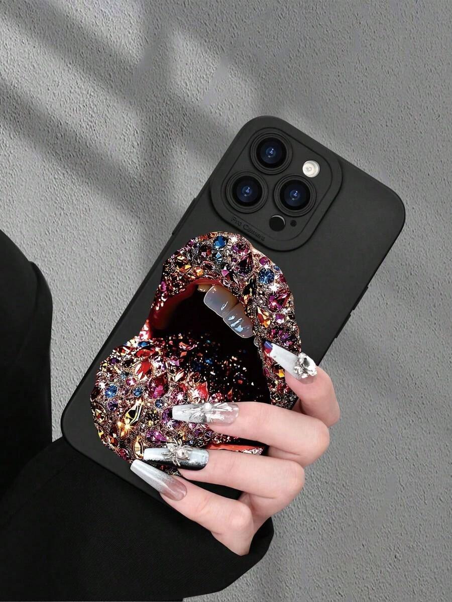 1pc Sexy Lip Print 2D Pattern Creative Vintage Art Style Phone Case, Suitable For GiftingTo Family, Couples, Birthdays, Soft Protective Case Suitable For IPhone17/16 Pro Max/15 Pro Max/14 Pro Max/13 Pro Max/12 Pro Max Waterproof Scratch Resistant 1pc Sexy Lip Print 2D Pattern Creative Vintage Art Style Phone Case, Suitable For GiftingTo Family, Couples, Birthdays, Soft Protective Case Suitable For IPhone17/16 Pro Max/15 Pro Max/14 Pro Max/13 Pro Max/12 Pro Max Waterproof Scratch Resistant