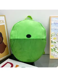 One 3D Cute Green Plush Backpack, Multi-purpose and Can Also Be Used As A Cushion, Cartoon Durable and Lightweight Student Backpack Storage Bag.