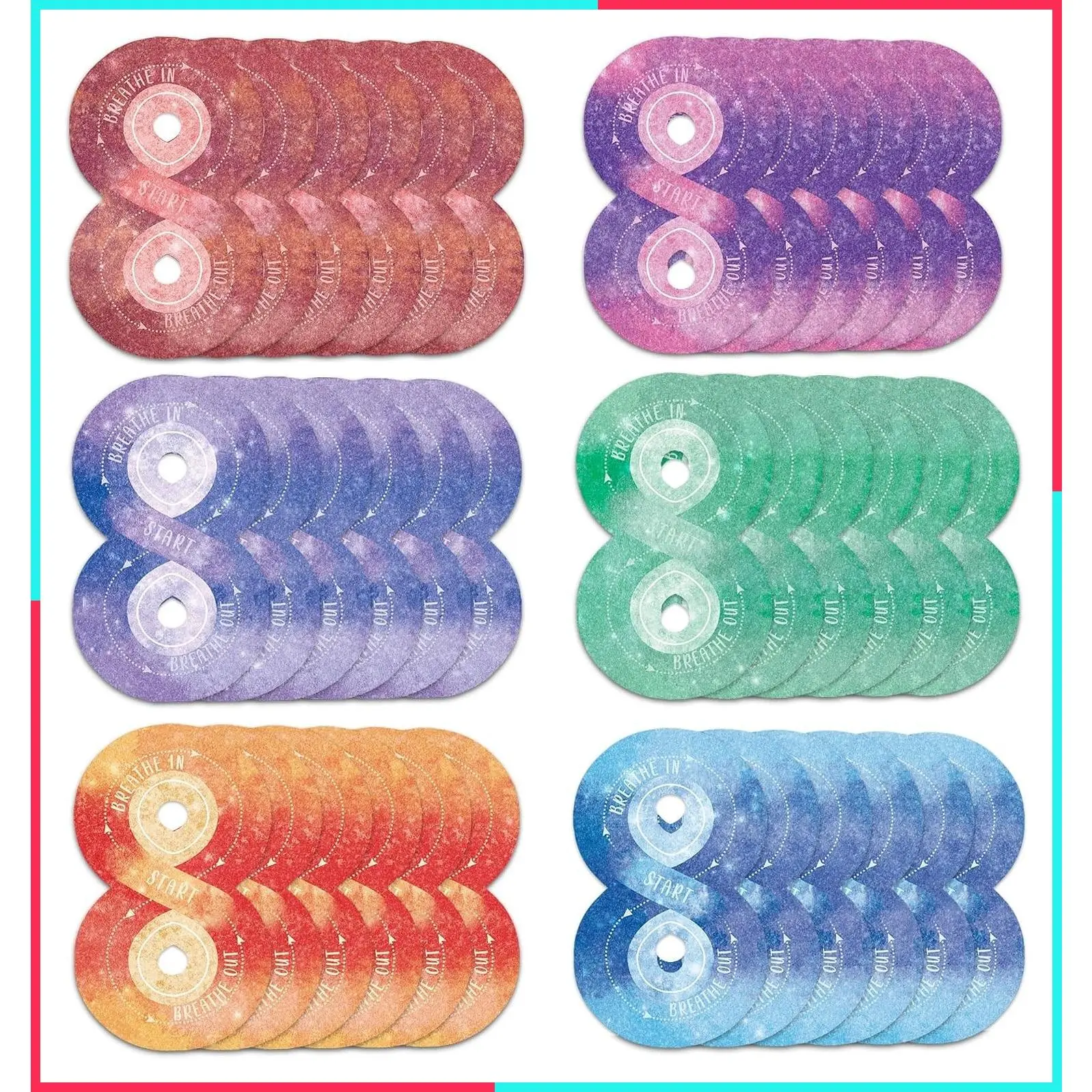 36 Pcs Anxiety Relief Sensory Stickers - Anti Stress Tactile Textured Breathing Exercise Fidget Supplies for Kids Teens Adults Home Classroom (Color)
