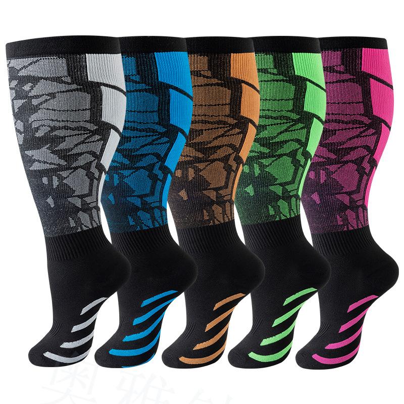 MhzyCaus Extra Wide Calf Compression Socks for Men & Women – Trendy Striped Sports Design, Breathable Quick-Dry Fabric, Firm Compression Support to Improve Circulation, Prevent Fatigue, and Stay Comfortable During Running, Gym, or Cycling Sessions MhzyCaus Extra Wide Calf Compression Socks for Men & Women – Trendy Striped Sports Design, Breathable Quick-Dry Fabric, Firm Compression Support to Improve Circulation, Prevent Fatigue, and Stay Comfortable During Running, Gym, or Cycling Sessions