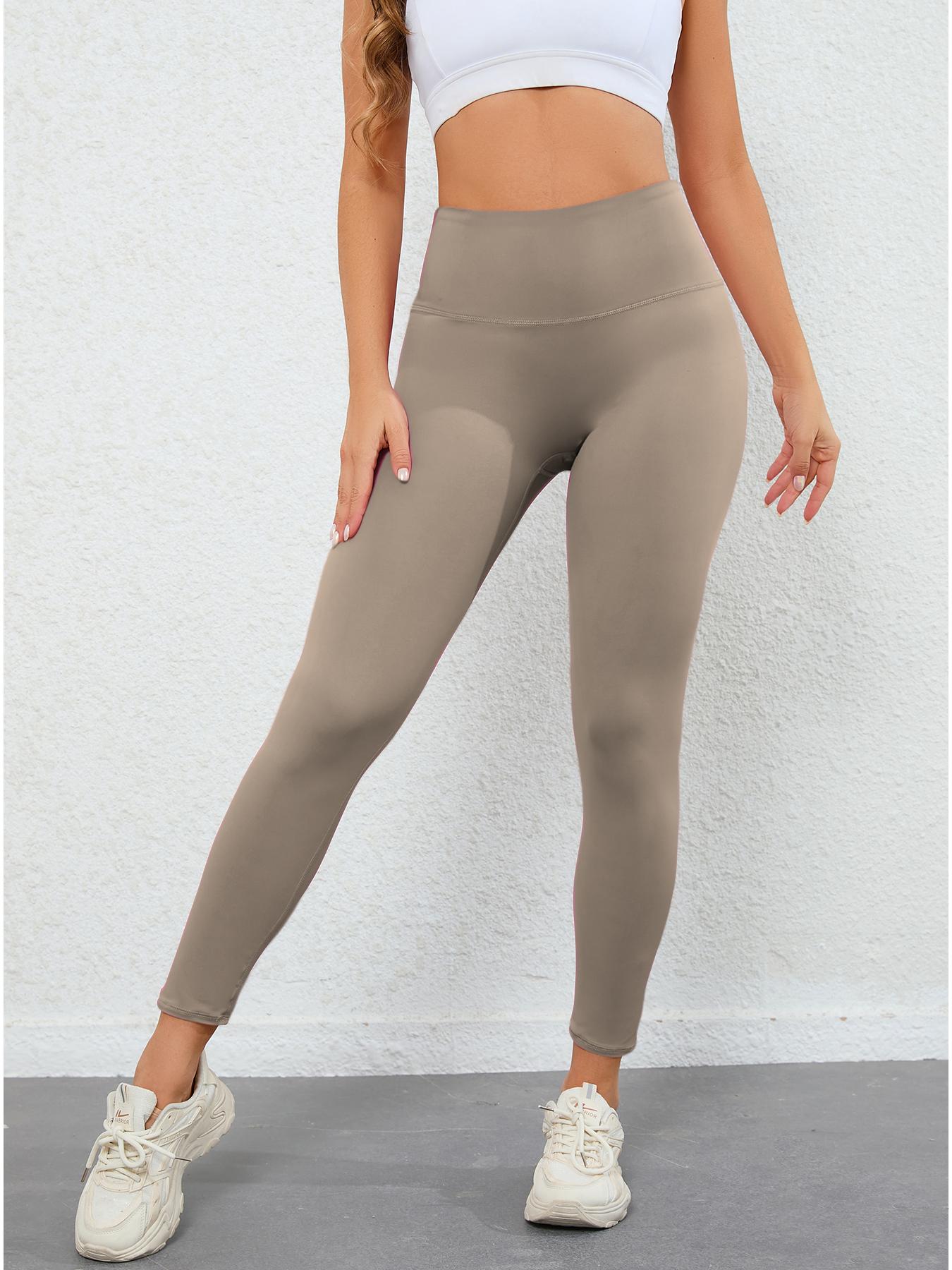 Women's High Waist Solid Sports Leggings, Seamless High Stretch Skinny Pants Yoga Legging, Summer Outfits 2025, Ladies Sportswear Clothing for Indoor Outdoor Wear, Stretchy High Waist