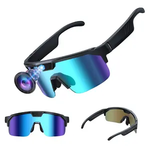 AI Sport Smart Glasses, with 8MP Camera Anti-Shake,  Hands-free Video Recording,  4GB Memory Build-in(No TF Card Need), ABS+PC Frame,270Mah Battery, Bluetooth Call ,Music Control ,AI Translation,AI  Image Recognition