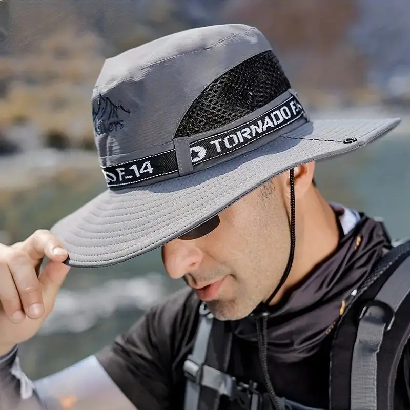 Men's Stylish Wide-Brimmed Fisherman Hat for Outdoor Sport, Hiking & Daily Use - Easy to Carry, Ideal for Gifting, Suitable for Commuting, Gardening & Orchard Work