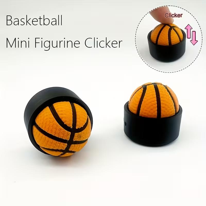 3D Printed Ball Clicker Keychain Basketball Soccer Fidget Toy Bag Charm Stress Relief Pendant