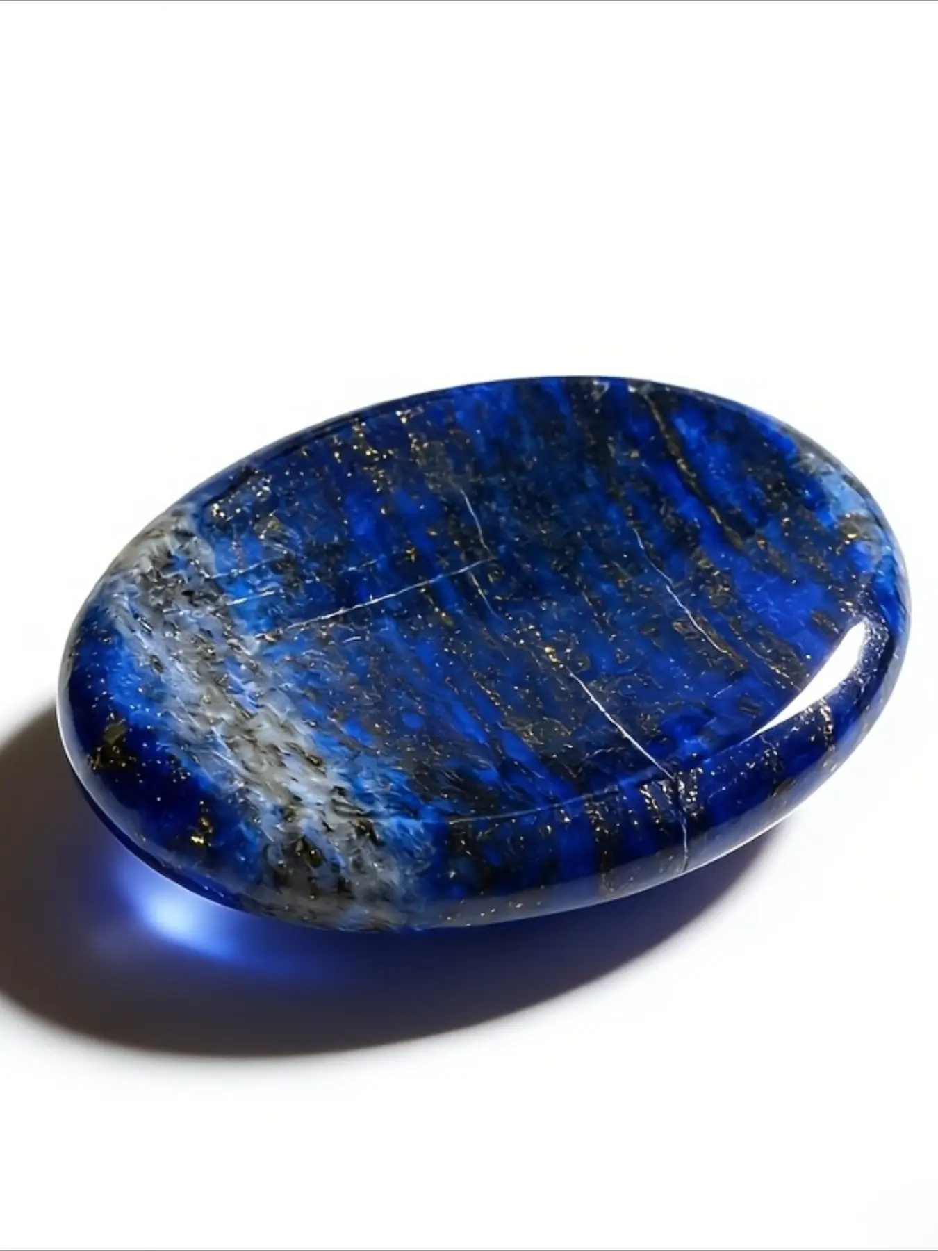Natural Lapis Lazuli Decorative Thumb Stone, Portable Crystal Palm Gemstone, Gift for Meditation and Calming the Mind, Suitable for Men and Women, Ornament