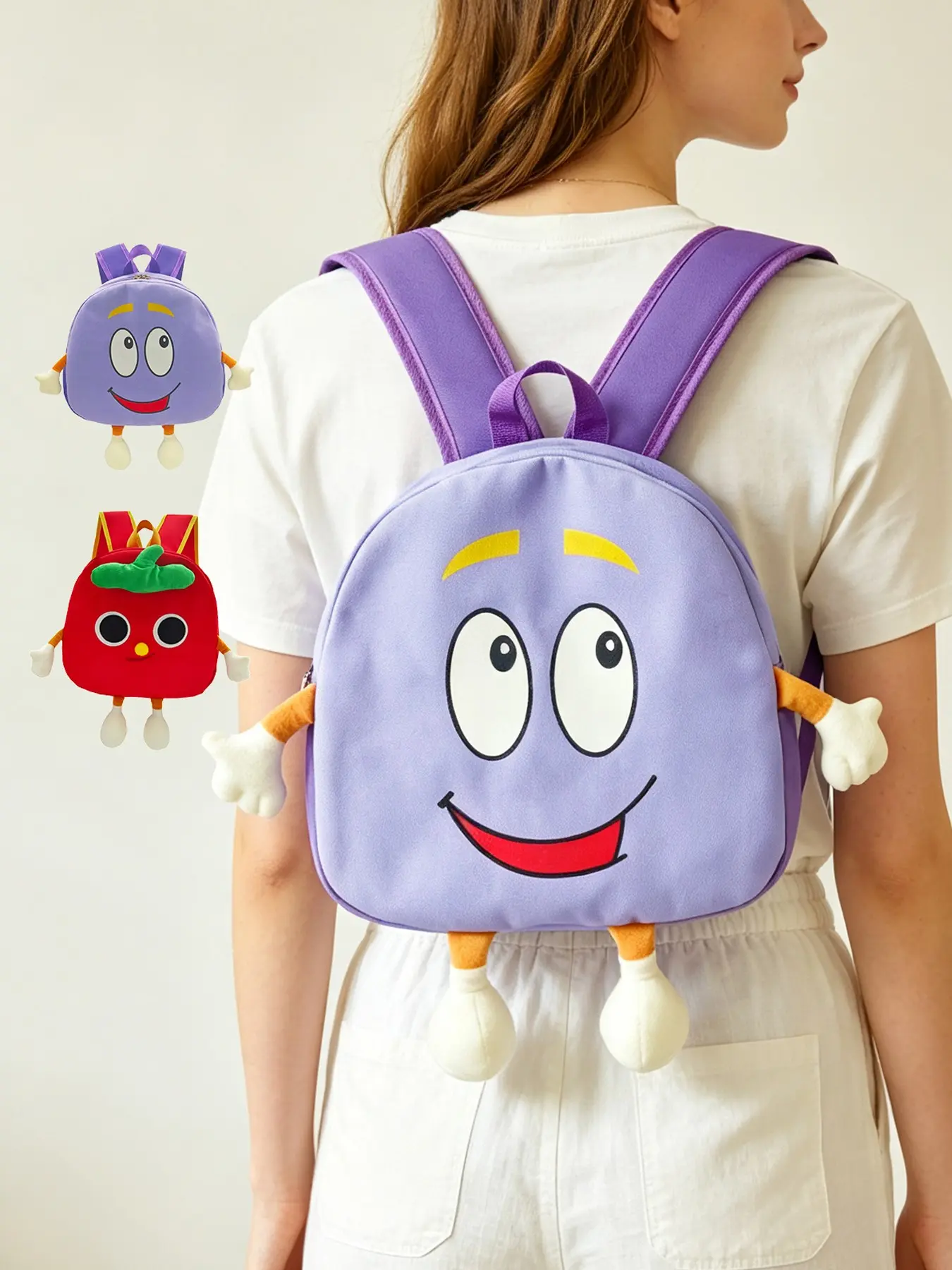 Cute Cartoon Women's Backpack, Creative Small Bag for Daily Use, Phone, Coins, Cosmetics Storage, Birthday Gift, Preppy Style, Multi Functional Backpack