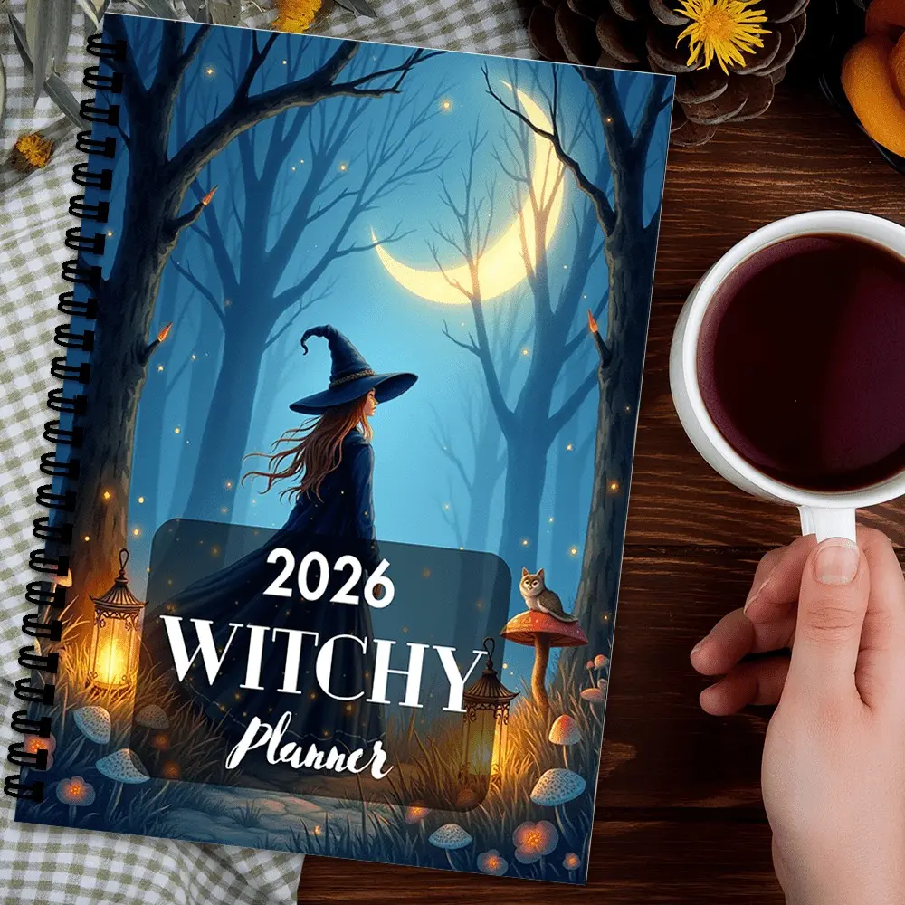 2026 Magic Planner Notebook, Track Moon Phases, Record Rituals, Achieve Goals, Daily Use, Witch Planner, Office & Study Supplies, Halloween Gift