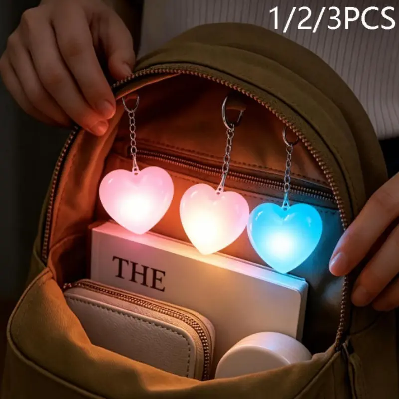 Charging Heart Bag Light, Heart-Shaped Automatic Sensor Handbag Lamp, Backpack Lighting, Decorative Accessory, Cute Bag Pendant, Charms for Bags, Gift for Women, Kids, Friends, Mothers