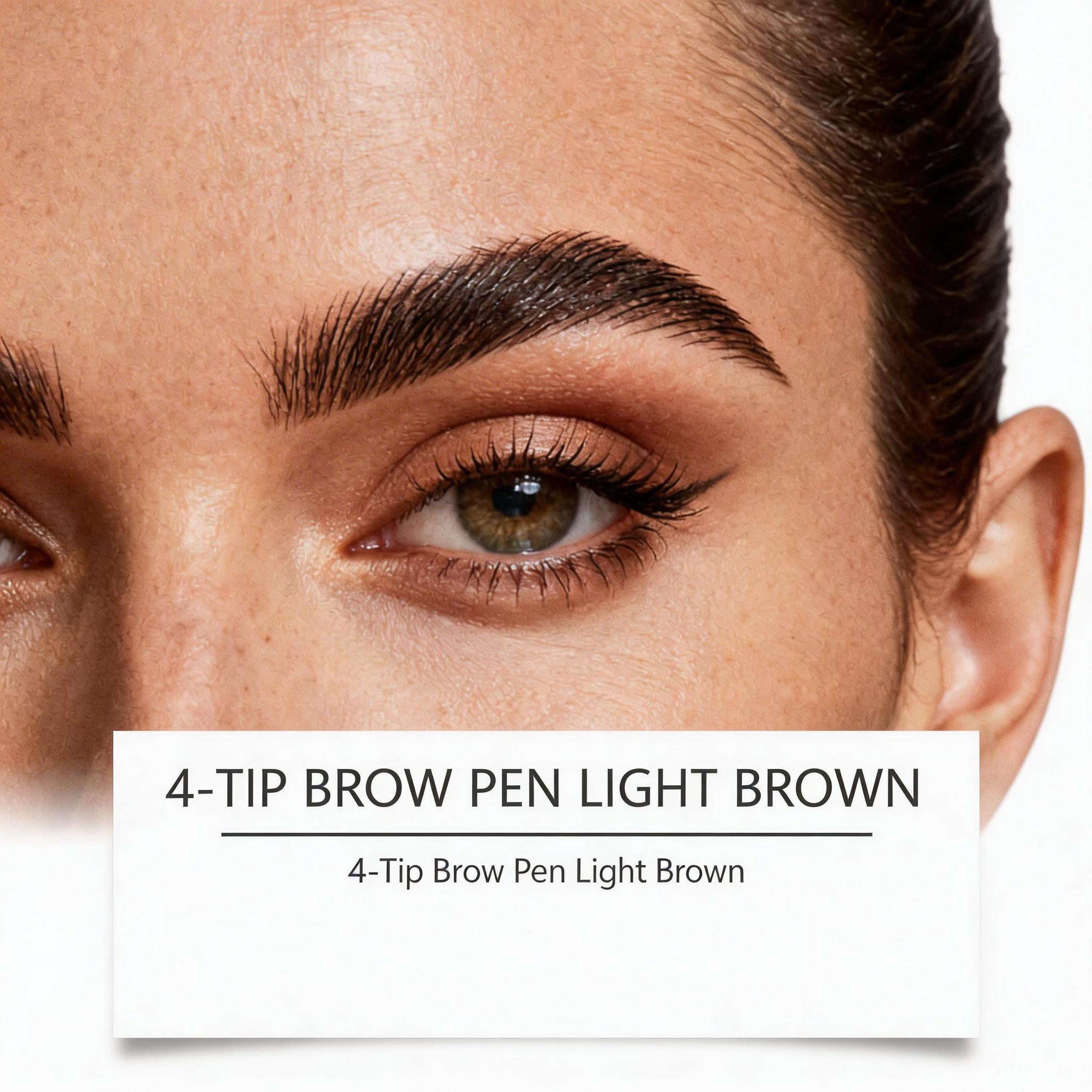 ZEPHOCO 4-Tip Brow Pen Black, VP/DMAPA Acrylates Copolymer Waterproof Film, Ultra-Fine Tip Precise Sculpting, Smooth Clump-Free, Twist-Up Design, Smudge-Resistant All-Day Wear for All Brows