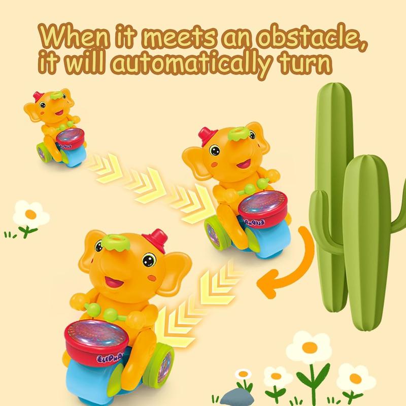 Electric Elephant Toy with Balls, Multifunctional Electric Walking Music Elephant Toy, Automatic Obstacle Avoidance and Colorful Lights Musical Light Up for Kids