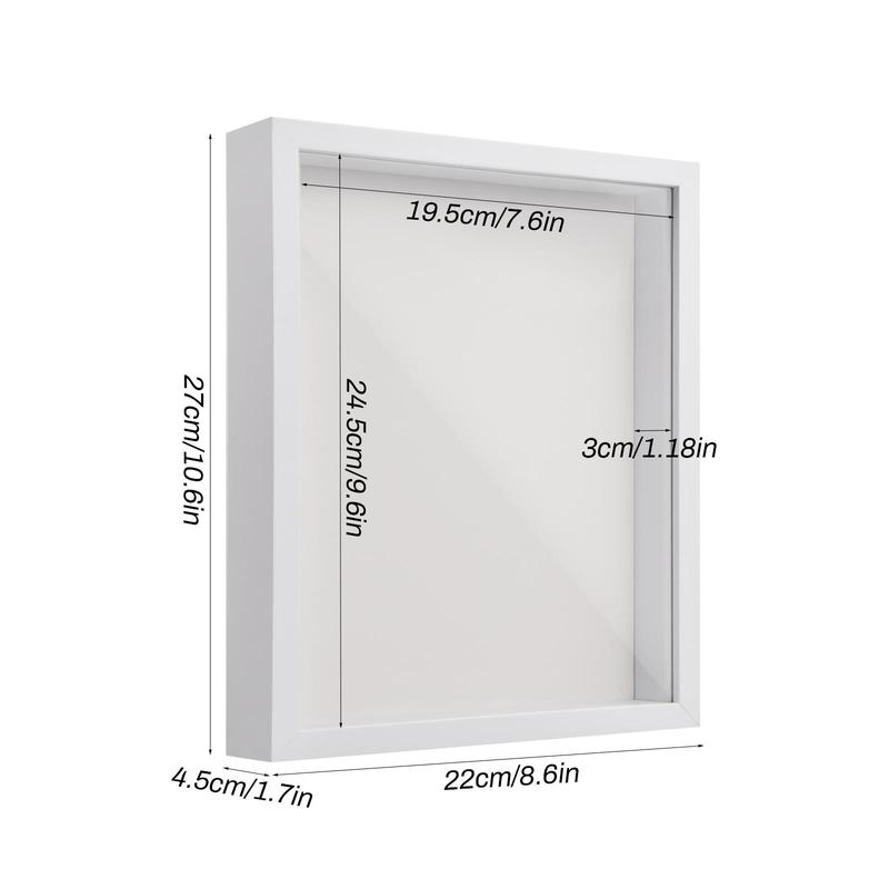 Wooden 3D Photo Frame, 1 Count Wall Mounted & Standing Photo Frame, Deep Picture Frame Display Box for Tabletop Wall Office Dormitory Living Room