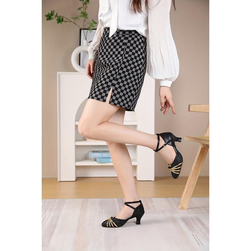 Women's Fashion Breathable Medium Heel Dance Sandals - Lightweight Latin Dance Sandals Shoes - For Women - Suitable For Dance Performances & Practice - Perfect Gift For Dancers