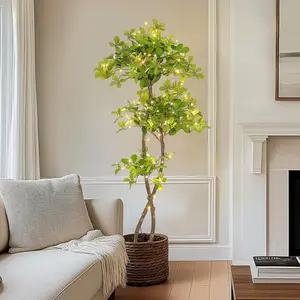 5FT/6FT Faux Olive Tree with Lights, Stylish Artificial Tree, Perfect for Home Office DéCor, Christmas, Weddings, and More