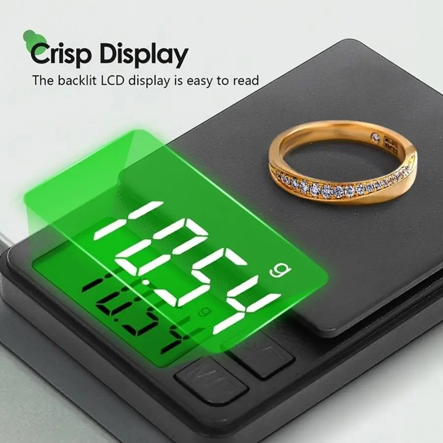 High-precision food scale/electronic scale, 0.01g precision weighing, 7 kinds of unit switching, peeling/counting mode, 2 3A battery power supply (without battery), suitable for general weighing of jewelry/coffee/baking/medicinal materials