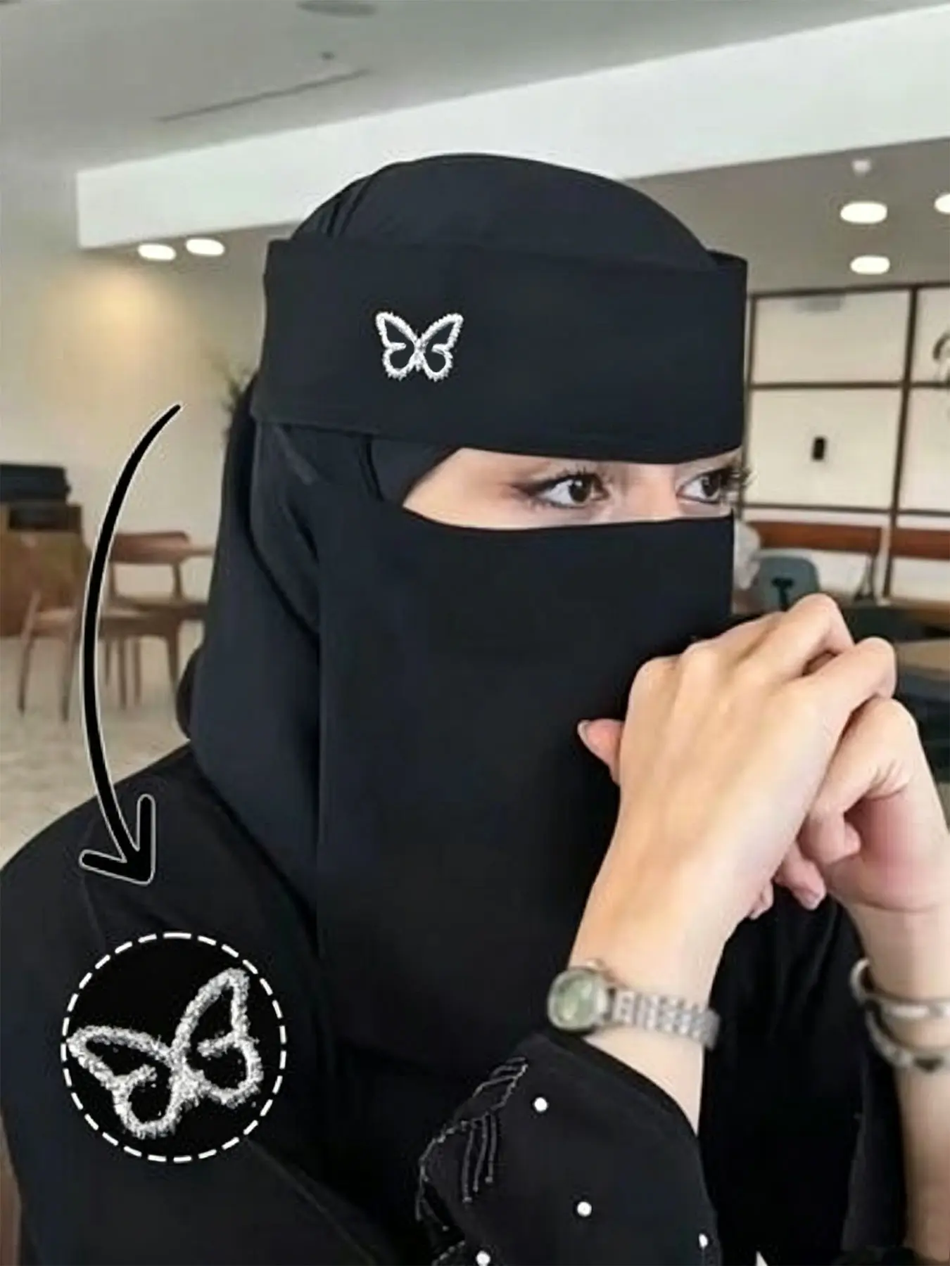 Butterfly Knot Sunscreen Veil, Soft Skin-Friendly Mask, Breathable Niqab, Muslim Women's Face Covering, Ideal for Summer Daily Wear