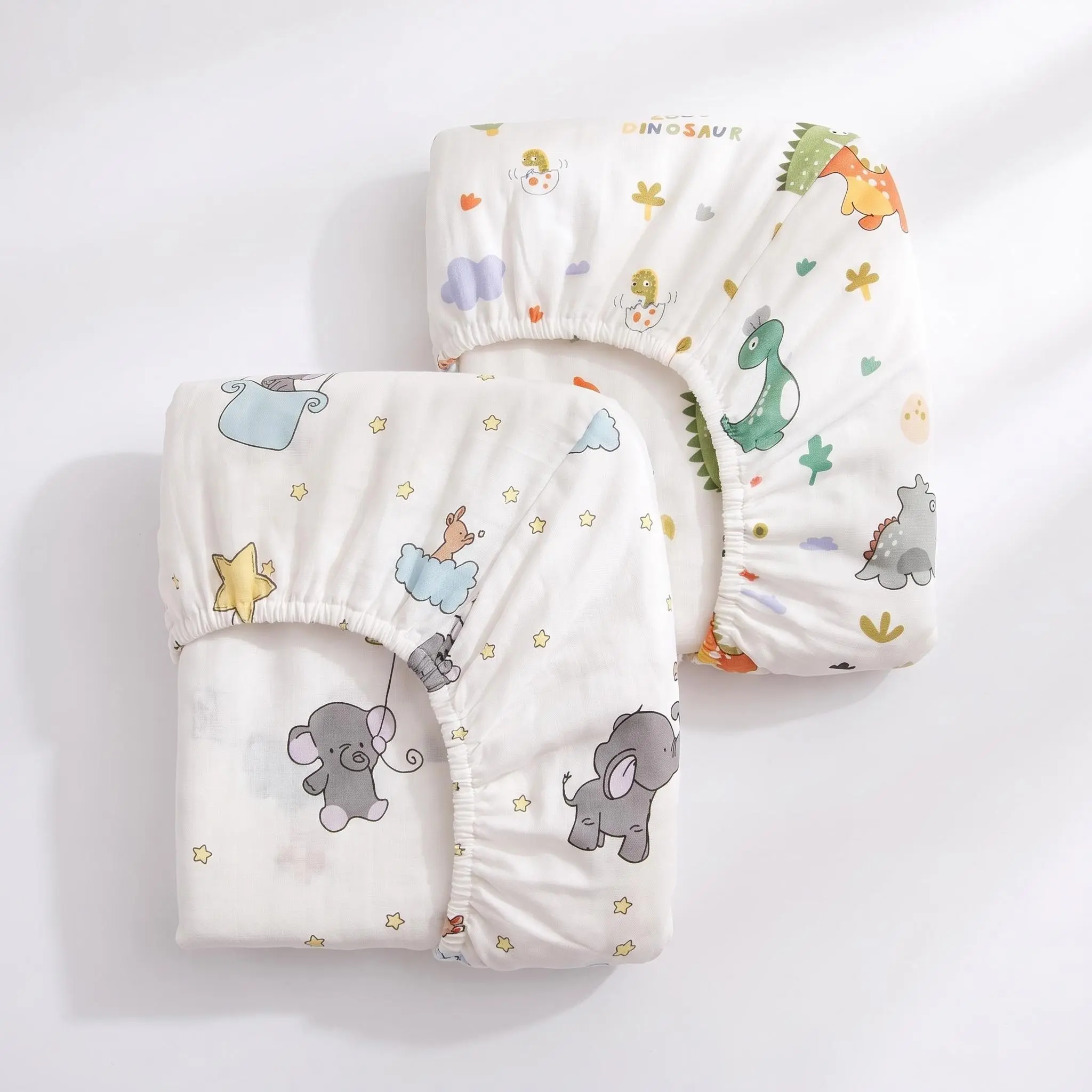 2pcs Baby Cartoon Bed Sheet Set, Breathable Newborn Mattress Cover, Kids Bedding Replacement Kit, Unisex, Multiple Sizes Available