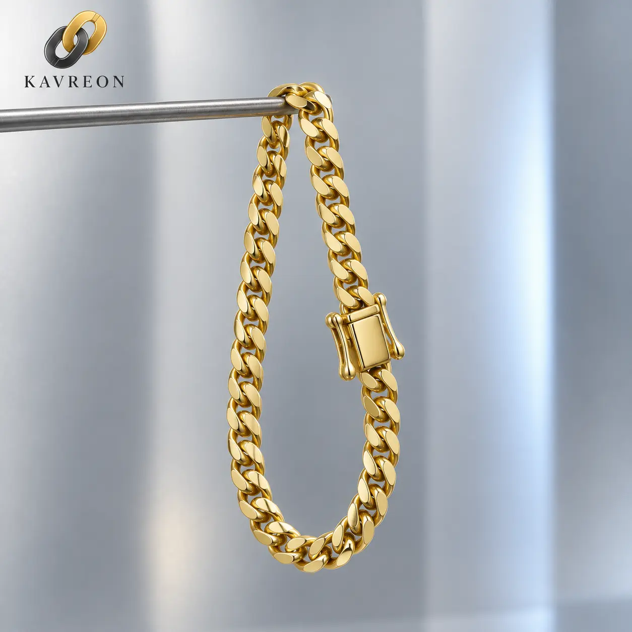 #26 dragon 14K Gold Vacuum Plated Stainless Steel Miami Cuban Link Bracelet, Dragon Clasp, Unisex Jewelry, 6mm x 7.5inch