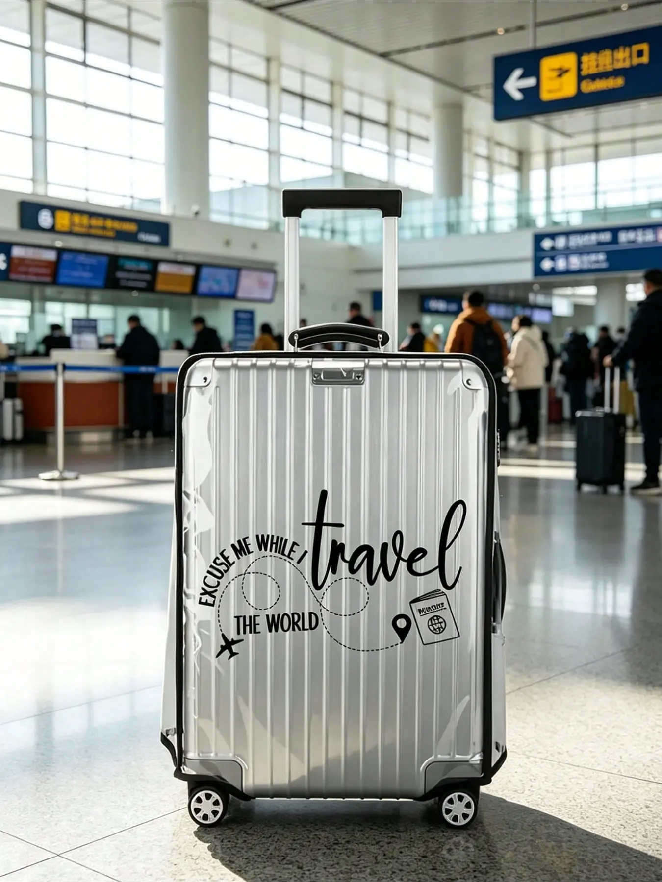 Unisex Transparent Luggage Cover, Waterproof & Durable, Fits 20/24/28 Inch Suitcases, Ideal for Travel, Business, Cruises, Gifts