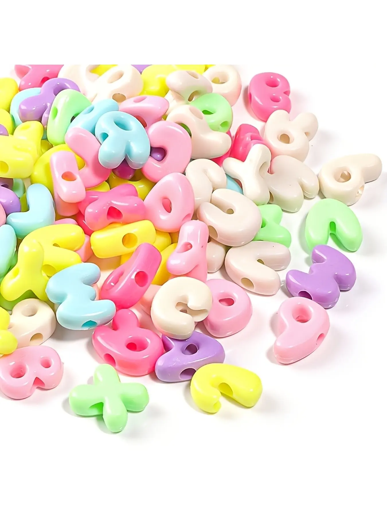50Pcs Cute Mixed Style Letter Beads Set, DIY Craft Beads for Friendship Bracelets & Other Handmade Projects