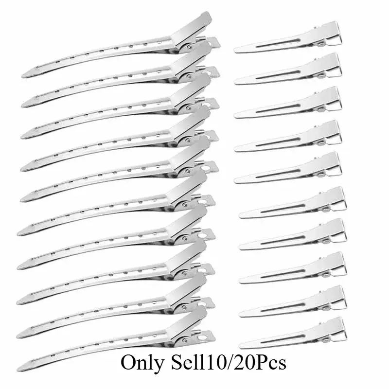 Professional Ladies Salon Hair Clips, 10/20pcs No Bend Hair Pins, Curl Hairclips, Makeup Hair Clips, Flat Clips For Hair, No Crease Hair Dressing Tools
