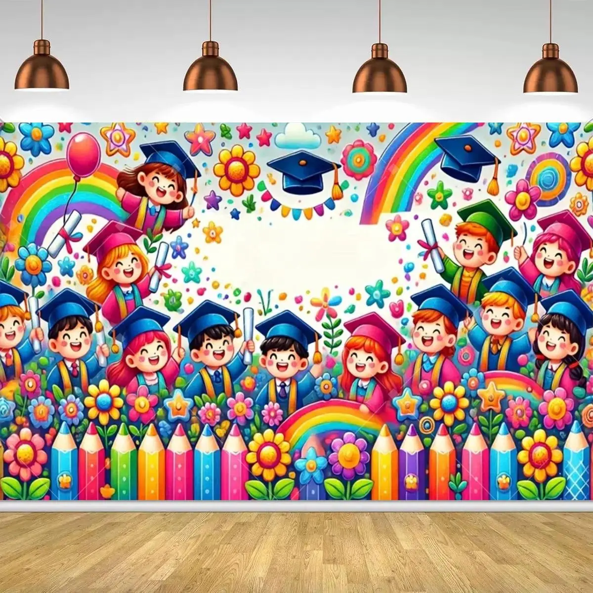Graduation Celebration Backdrop Party Background Cloth, Academic Ceremony Tapestry Wall Hanging Photography Background Premium Polyester Fabric, Graduation Event Decor, Photo Studio Setup, Ceremony Background Prop, Party Decoration