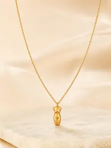 Geometric Human Pendant Necklace, Non-Fading Stainless Steel Collarbone Chain, Unique High-End Friendship Jewelry for Women