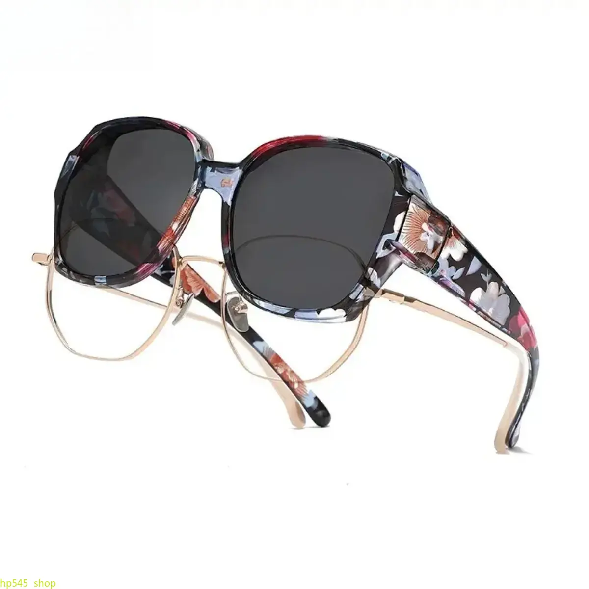 Women's Oversized Geometric Prescription Sunglasses - Polarized UV400 Polycarbonate Full-Rim Lenses, Lightweight Frame, Sun-Protective Cool Sunglasses, Stylish Fashion Eyewear Accessories