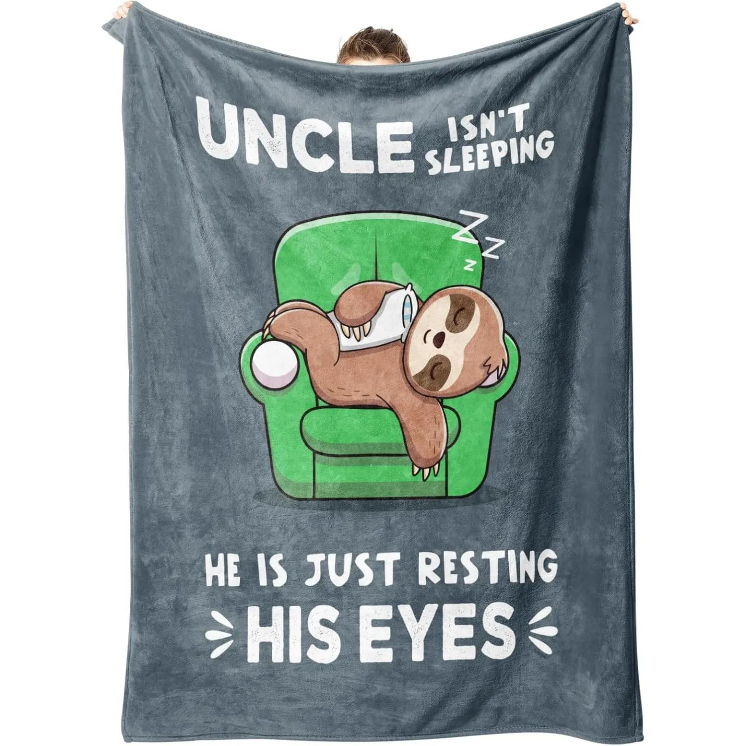 Funny Gifts for Uncle, Uncles Birthday Gifts, Uncle is Not Sleeping Blanket, Uncles Blanket Gifts for Christmas, 60" x 50"
