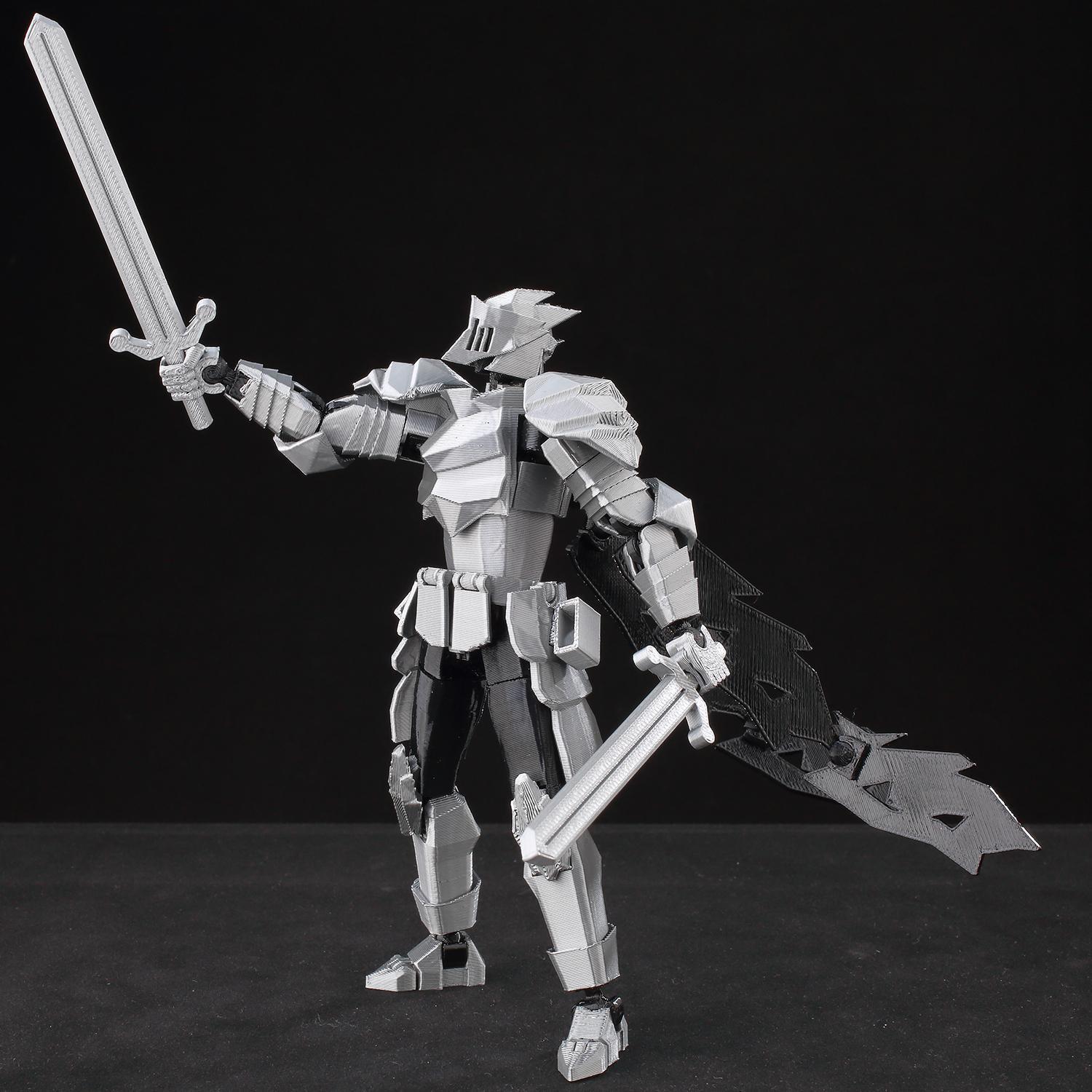 ​9L3D Lucky13 Silver Knight Robot Action Figure Dummy13 with Giant Sword T13 Multi-Jointed 3D Printed Collectible Toy Titan13​ popular