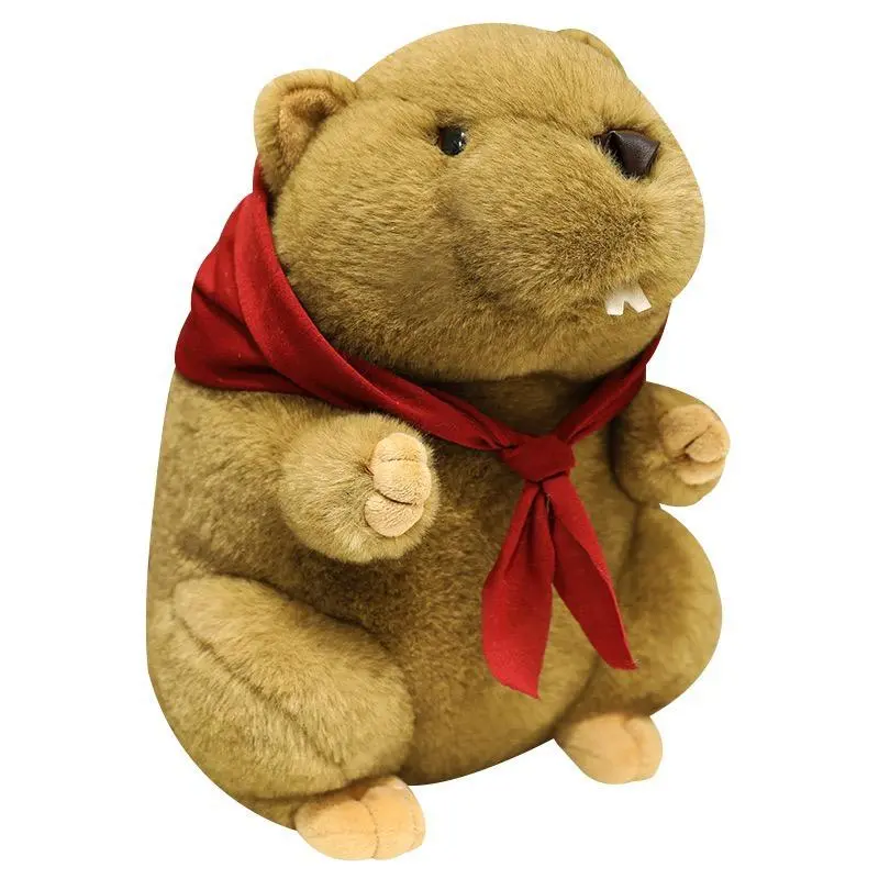 Kawaii Lifelike Groundhog Plush Toys Simulation Marmot Plush Doll Stuffed Animal Groundhog Pendant Key Chain Kid Birthday Gift