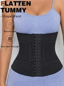 1 Count Women's 3-Row Hook Shapewear Belts, Underwear, Fajas, Adjustable Waist Trainer, Tummy Control Elastic Waist Cincher, Breathable Sculpting Sweat Corset, Secure Fit Compression Girdle, Suitable For Daily Outings, Office Attire & Casual Social Events