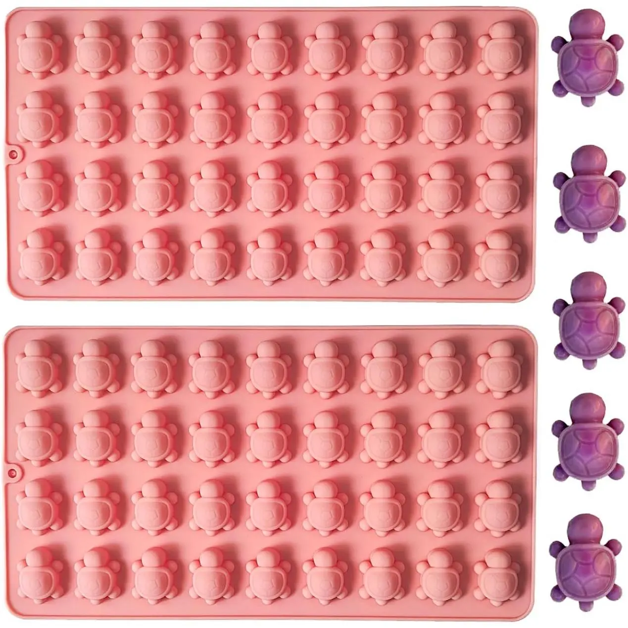 Candy Molds - 2 Pack 36-Cavity Sea Mini Turtle  Candy Molds Tortoise  Sea  Jello Wax  Mold for DIY Baking Desserts Cake Decoration