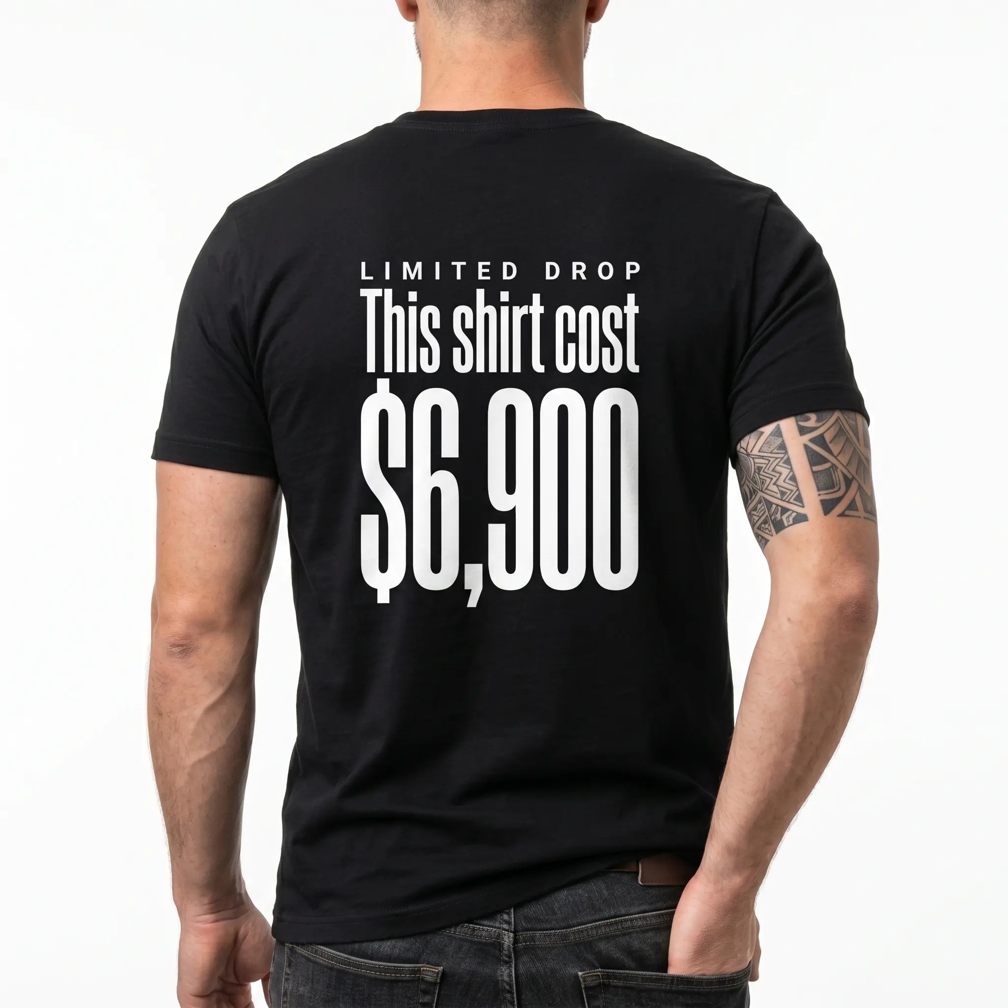 Funny Back-Print T-Shirt Outfits – 2 Styles, Hilarious Everyday Essential, Unisex Casual Streetwear Graphic Top, Great Gift for Friends, Family, Birthday, Christmas