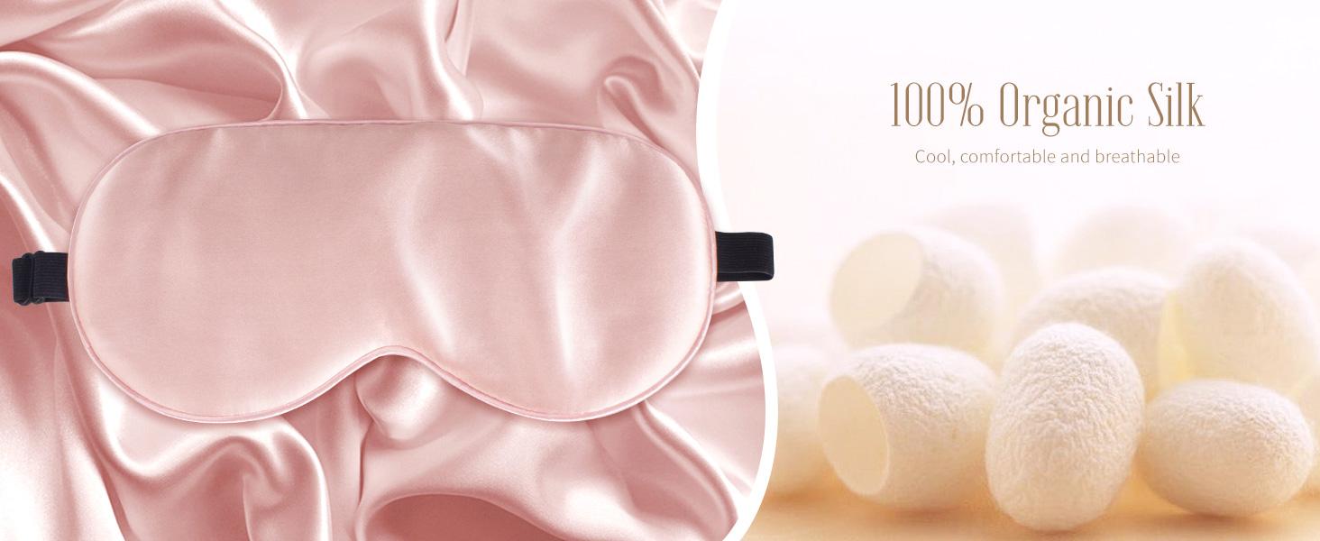 BY-A105 Luxury 100% Mulberry Silk Sleep Mask for Women | Adjustable Blackout Eye Mask with No Pressure Design | Soft Breathable Organic Silk Fabric | Perfect Travel Essentials & Gift (Pink) BY-A105 Luxury 100% Mulberry Silk Sleep Mask for Women | Adjustable Blackout Eye Mask with No Pressure Design | Soft Breathable Organic Silk Fabric | Perfect Travel Essentials & Gift (Pink)