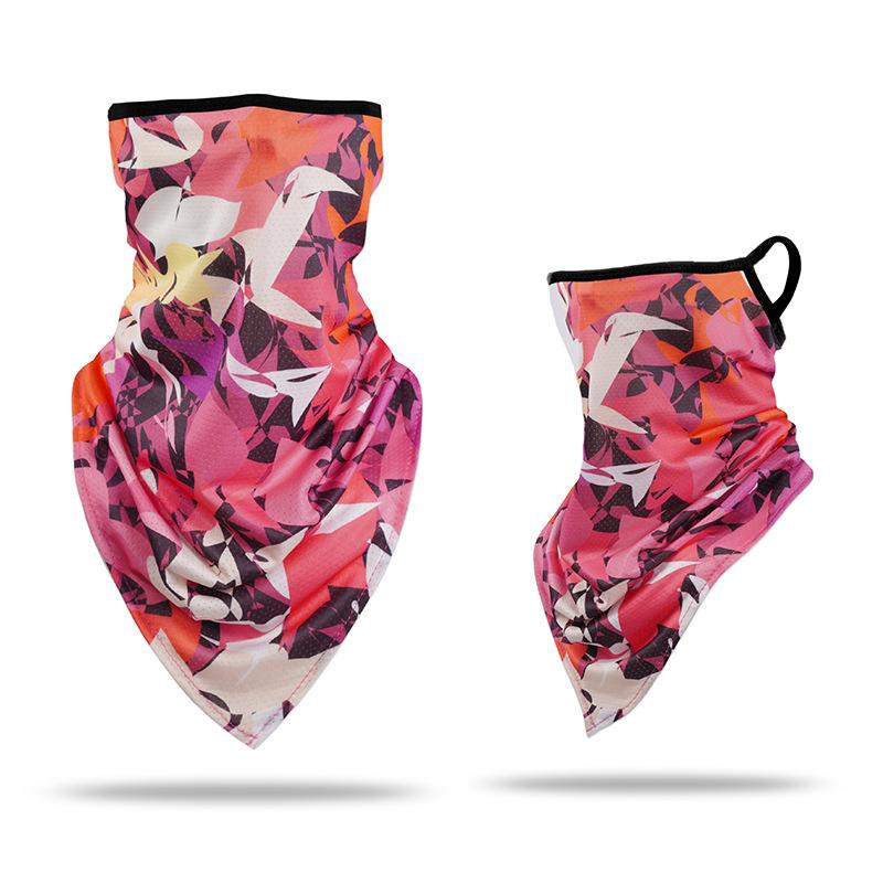 Ice silk ear mask triangular towel neck cover mesh sun protection outdoor cycling fishing windproof scarf men's and women's face towels summer Warm Compression Knee